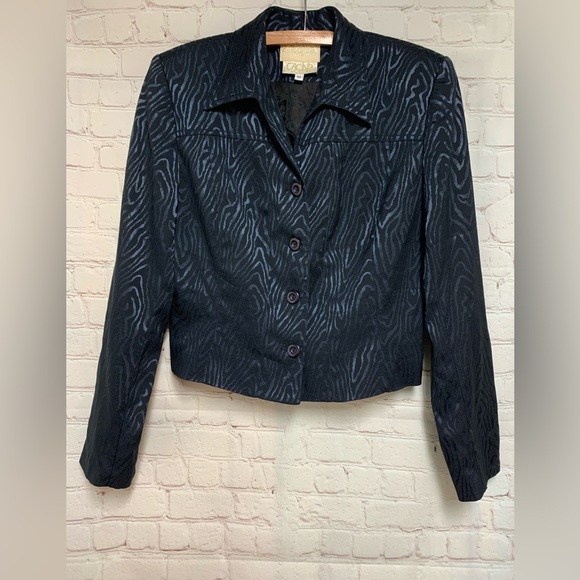 Cache Jackets & Blazers - Alberto Makali Sport x Cache Blue Black Reptile Blazer Size 12